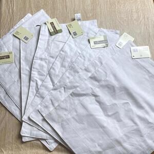 Lot of 8 White Hemstitch Linen Cotton 55/45 Blend 13" x 18" New Never Used